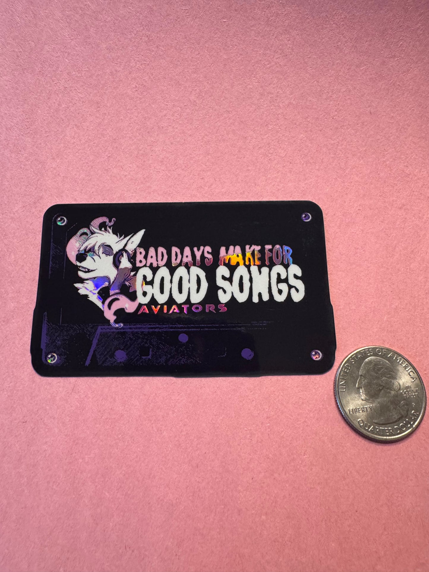 "Bad Days" Pink Holographic Sticker (New Arrival)